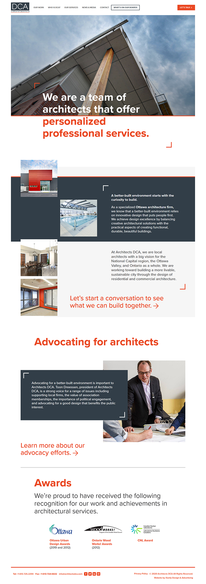 DCA, Homepage