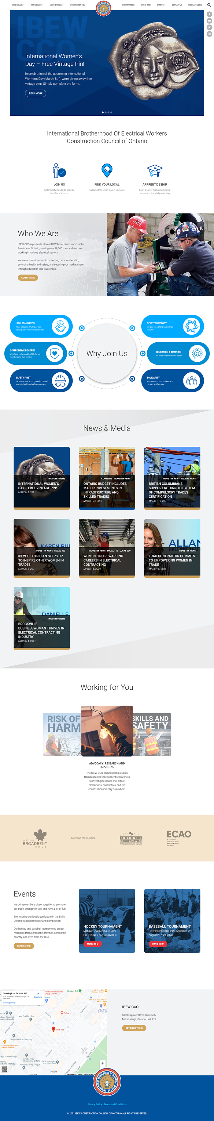 IBEWCCO, Homepage