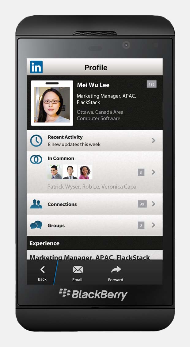 Profile screen.