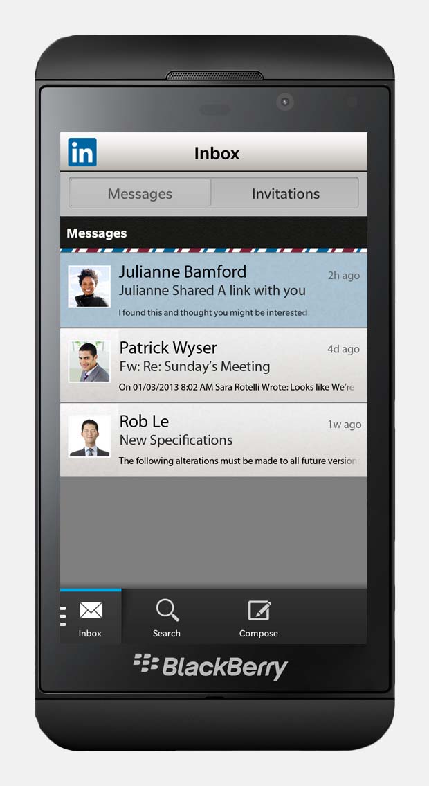 Inbox screen.