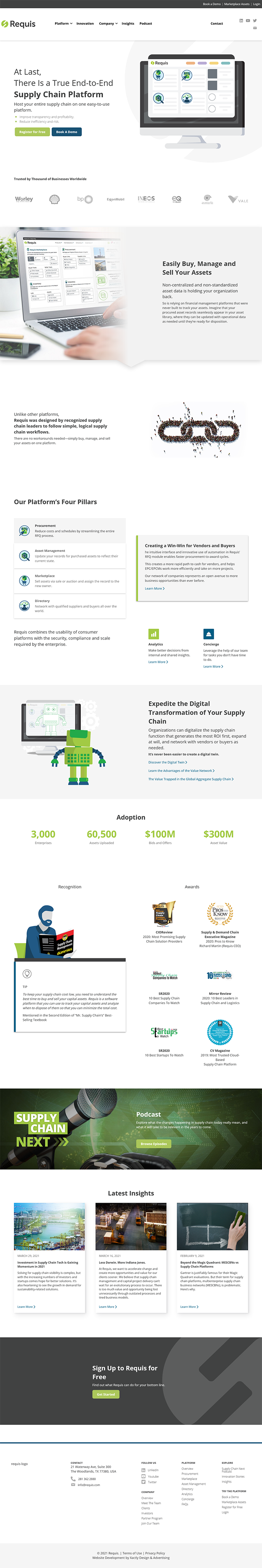 Requis, Homepage